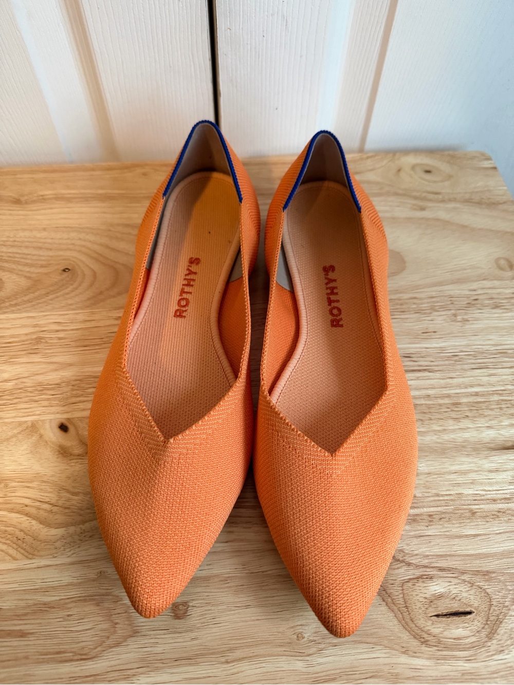 Rothy’s The Point Tangerine Washable Comfort Flat Size 10.5